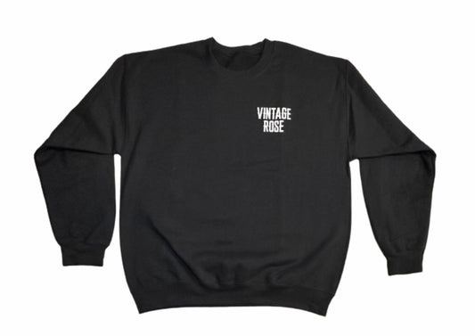 Vintage Rose crewneck sweater (black)