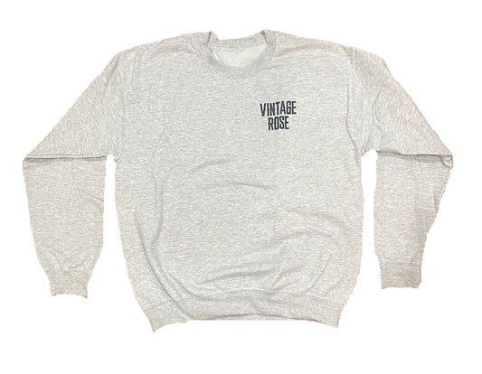 Vintage Rose Crewneck Sweater (ash gray)
